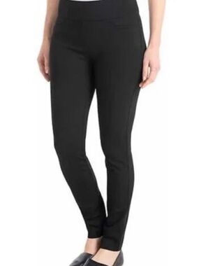 Dahlia Black Pull-On Stretch Dress Pants Elastic Waist Work Office Slacks Sz XL